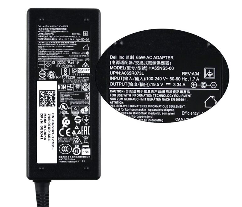 Original 65W 19.5V 3.34A Dell 08D3F Netzteil + Frei Ladekabel