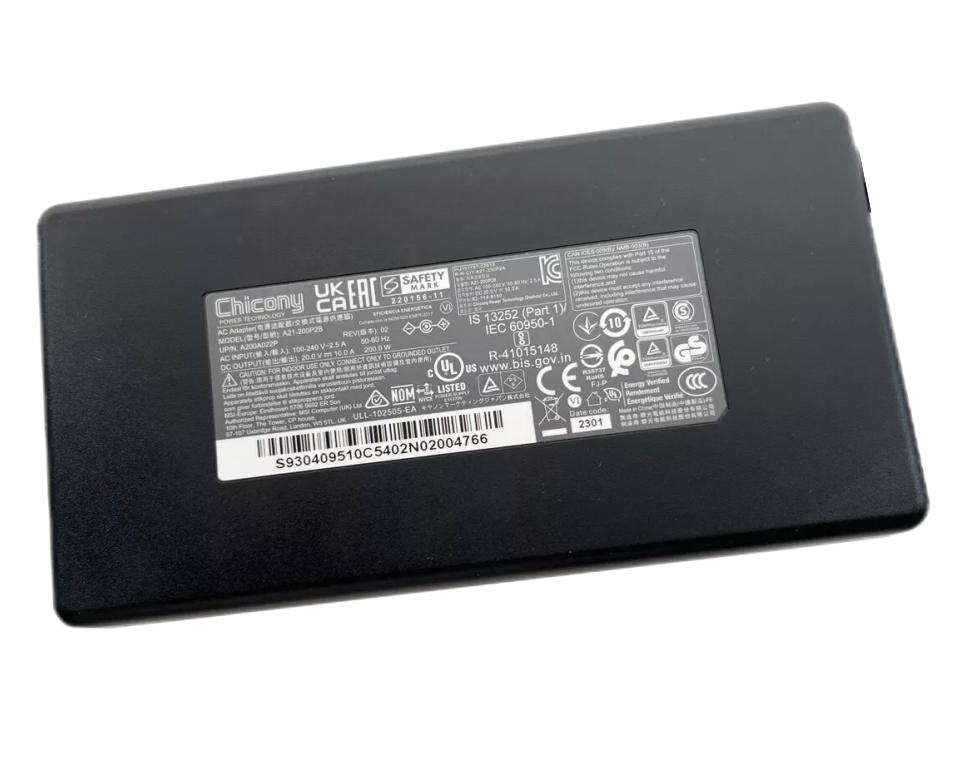 Original 20V 10A 200W Chicony A200A005L Netzteil Ladegerät + Ladekabel