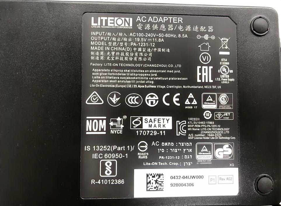 Original 19.5V 11.8A 230W Acer Predator 15 G9-593 Netzteil Ladegerät + Ladekabel