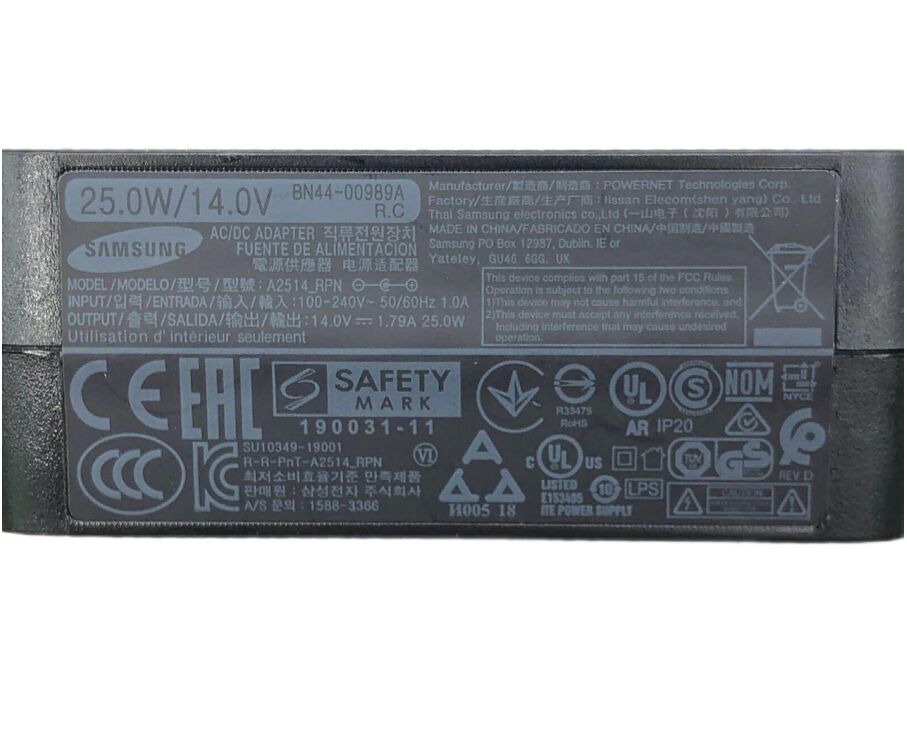 Original 14V 1.79A 25W Samsung BN44-00989A Netzteil Ladegerät + Ladekabel