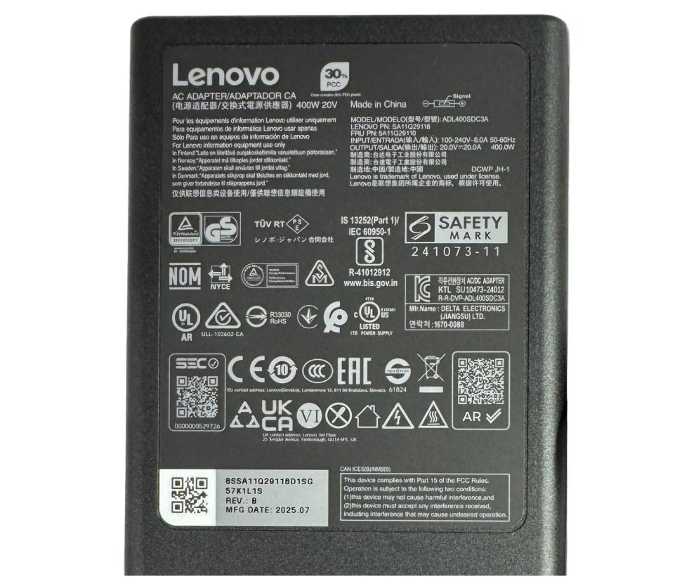 Original 20V 20A 400W Lenovo ADL400SDC3A Chargeur AC Adaptateur