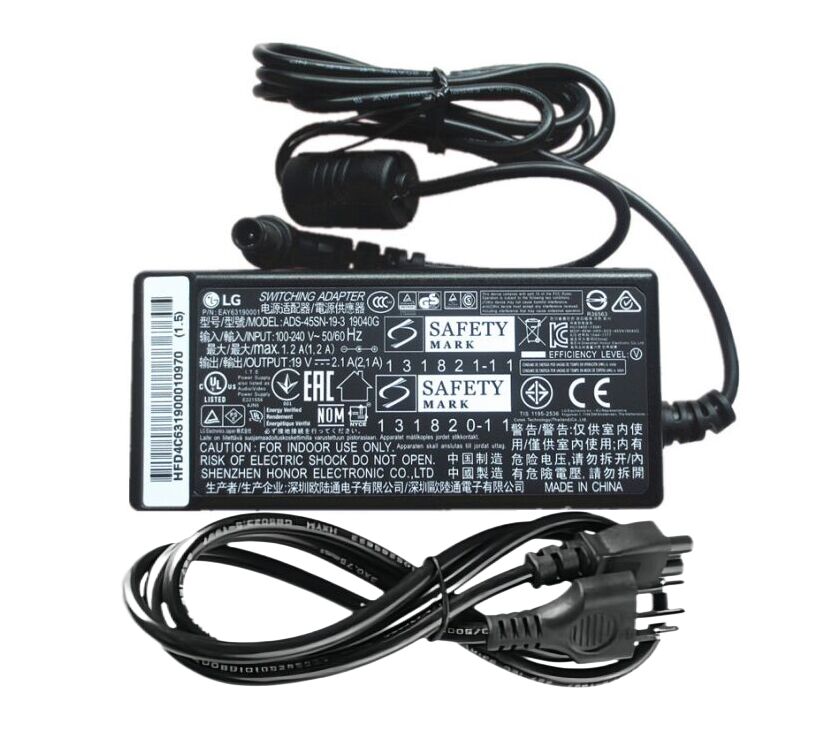 Original 19V 2.1A 40W LG 19040G Netzteil + Frei Ladekabel Original 19V 2.1A 40W LG 19040G Netzteil + Frei Ladekabel