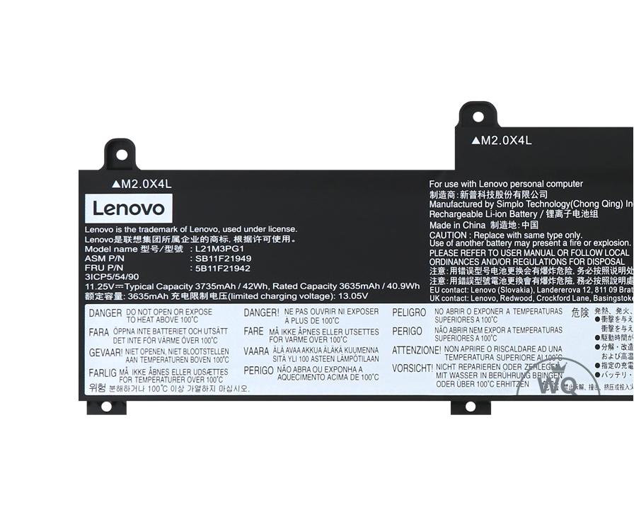 Original 3735mAh 42Wh Lenovo 5B11F21940 5B11F21942 5B11F21943 Batterie