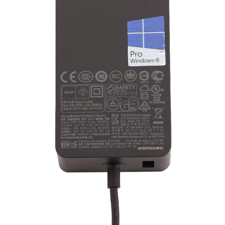 43W 12V 3.6A Microsoft 1514 Netzteil + Frei Ladekabel