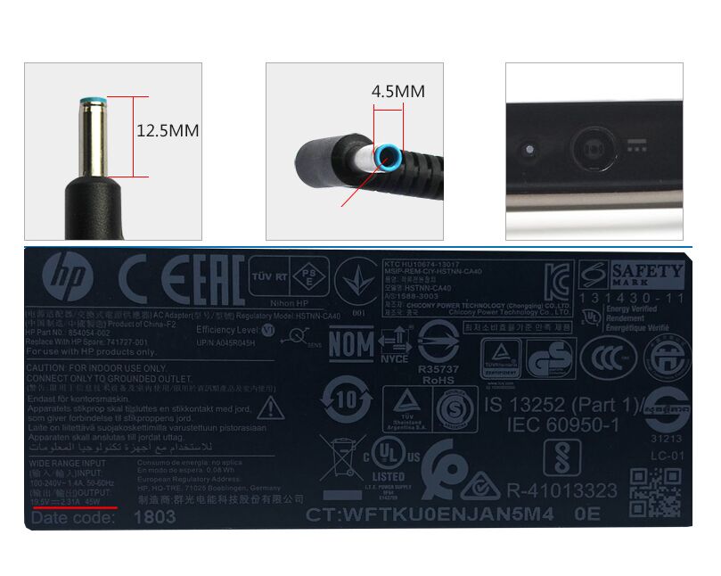 19.5V 2.31A 45W Netzteil für HP 245 G5 + Frei Ladekabel