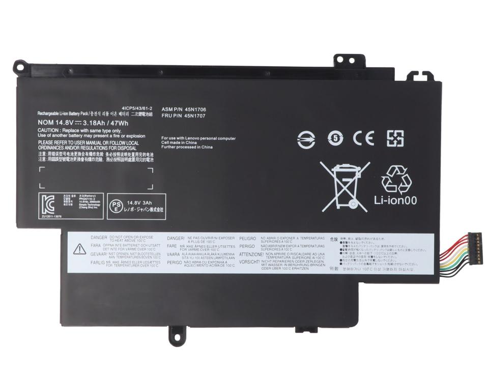 14.8V 3175mAh 47Wh Akku für Lenovo ThinkPad S1 45N1705 45N1707 14.8V 3175mAh 47Wh Akku für Lenovo ThinkPad S1 45N1705 45N1707