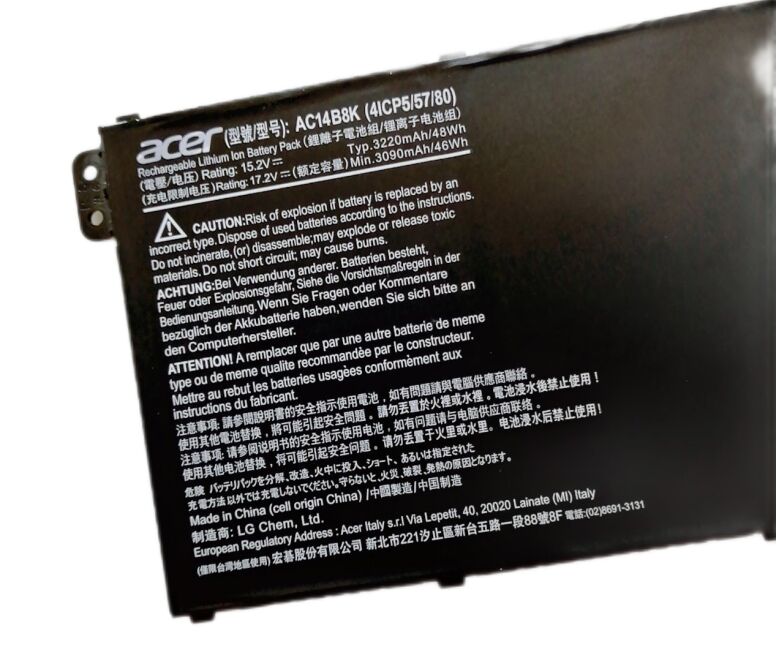 Original 4-Zellen 48Wh 3220mAh Acer AC14B3K Akku