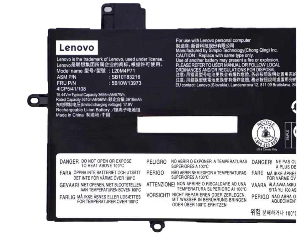 Original 3695mAh 57Wh Lenovo 21HM000MCA 21HM000MUS 21HM000NCA Akku