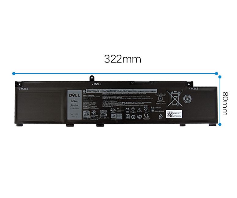 Original 4 Zellen 4250mAh 68Wh Akku für Dell 72WGV
