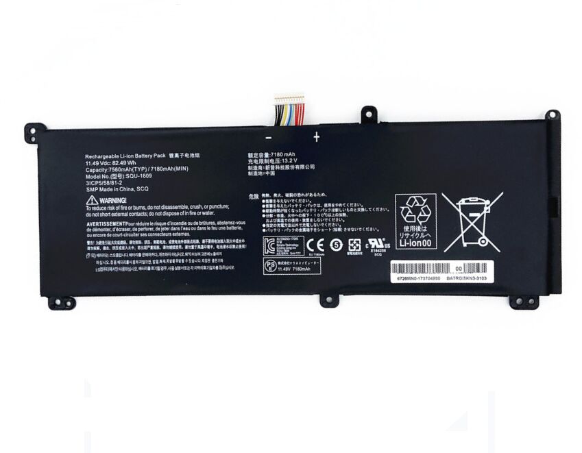 11.49V 7560mAh 82.49Wh Akku für Hasee T65 G8000m SQU-1609 11.49V 7560mAh 82.49Wh Akku für Hasee T65 G8000m SQU-1609