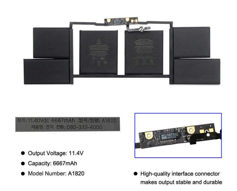 76Wh 6667mAh Akku für Apple A1820