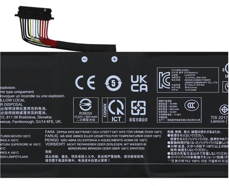 Original 5155mAh 80Wh Lenovo L24C4PC0 Batterie