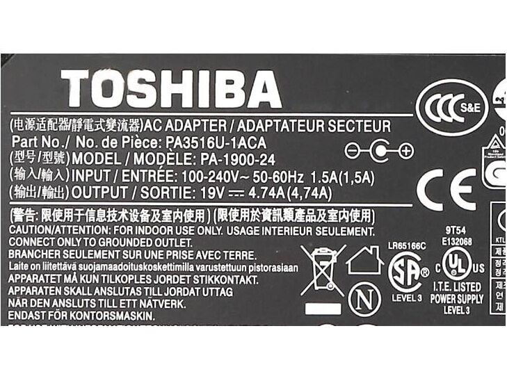 Original 90W Toshiba A000007030 Netzteil + Frei Ladekabel