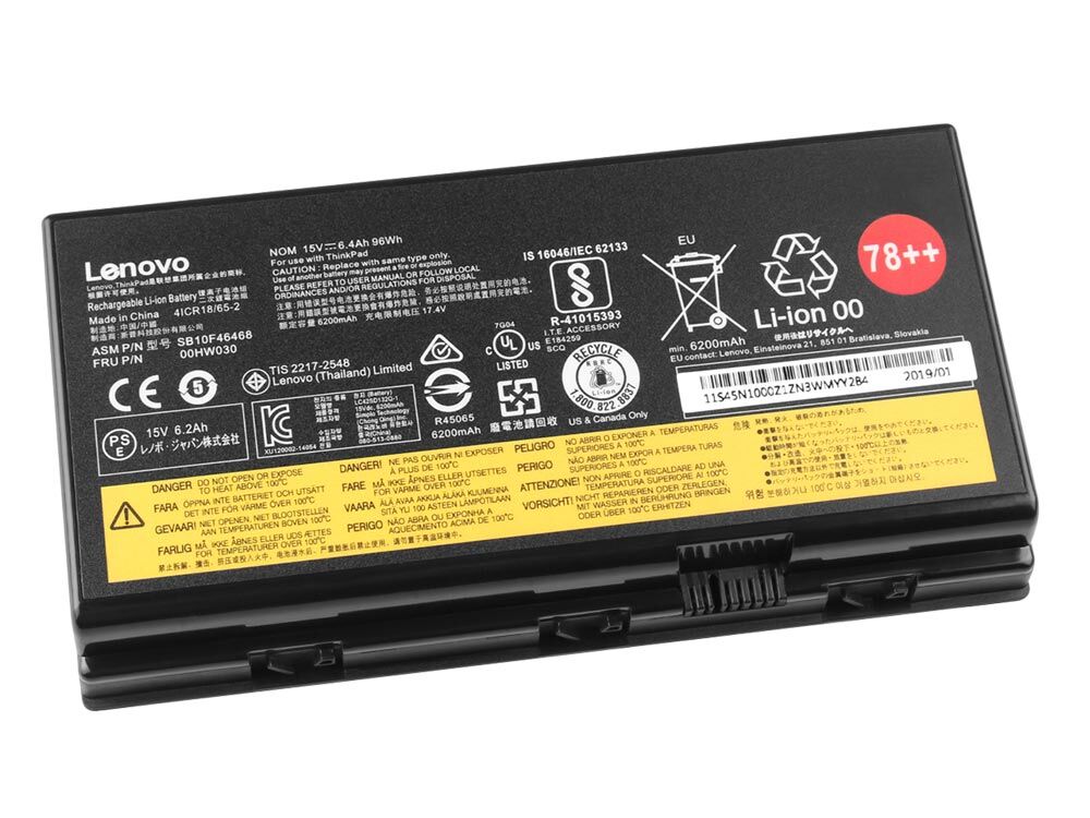 Original 78++ 6400mAh 96Wh Akku für Lenovo 00HW030 Original 78++ 6400mAh 96Wh Akku für Lenovo 00HW030