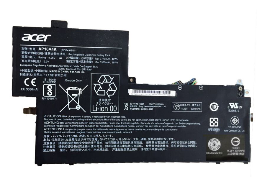 Original 3770mAh 42Wh Acer 3ICP4/68/111 Batterie Original 3770mAh 42Wh Acer 3ICP4/68/111 Batterie