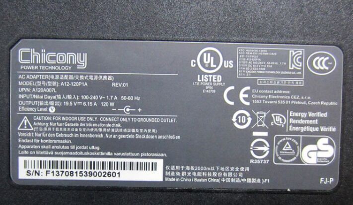 Original 120W MSI GP62 Leopard Pro-002 Chargeur AC Adaptateur
