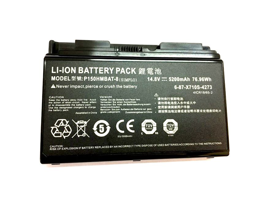 Original 5200mAh 76.96Wh 8-Cellules Clevo 6-87-X710S Batterie Original 5200mAh 76.96Wh 8-Cellules Clevo 6-87-X710S Batterie