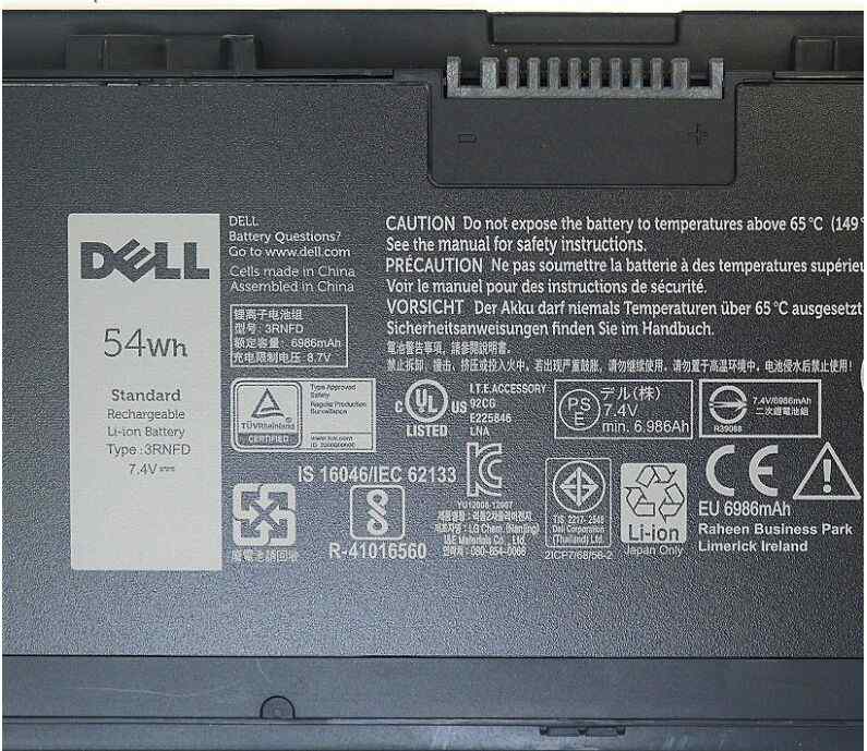 Original 54Wh Dell 3RNFD Batterie
