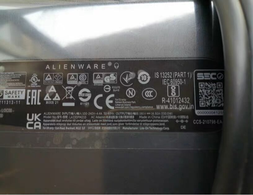 Original 330W 19.5V 16.92A GaN Dell 092WT Netzteil + Frei Ladekabel