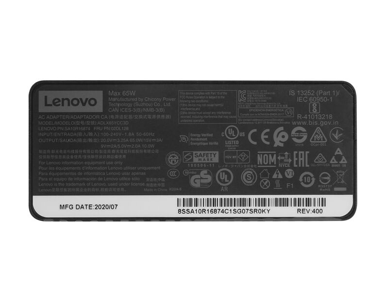 65W USB-C Lenovo ThinkPad X1 Yoga 2nd Gen 20JD0015CA2 AC Adaptateur