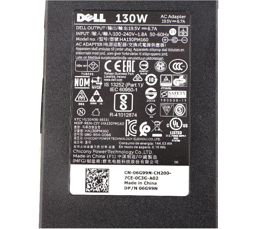 19.5V 6.7A 130W Original Dell 310-7698 Netzteil + Frei Ladekabel